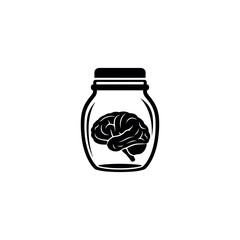 Brain in a Jar Science Silhouette Icon