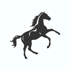 horse icon with gait to running, simple horse silhouette