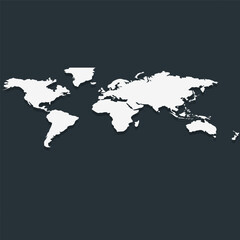 World map , isolated on white background for website layouts, background,education, precise. Travel worldwide, map silhouette backdrop, earth geography, political, reports.