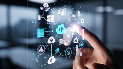 Cloud Computing Network: Visualizing Data Flow, Security & Innovation through Advanced Digital Infrastructure