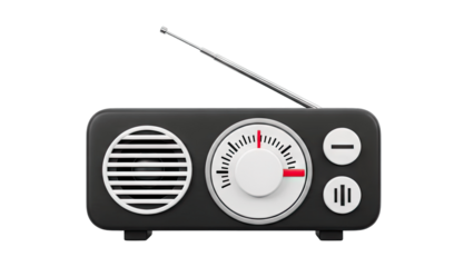 Retro Radio Icon on White Background