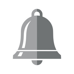 Gray bell icon illustration on white background