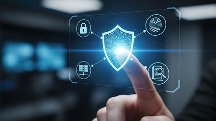Cyber Security Shield: Protecting Data with Advanced Technology | Security Interface Display