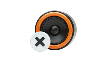 Speaker Muted Icon on White Background