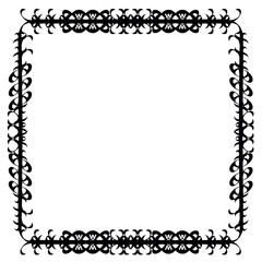 Vintage decorative vector frame in Gothic style - elegant black vector frame on white background, EPS10,  middle ages, hallowen, Christmas.