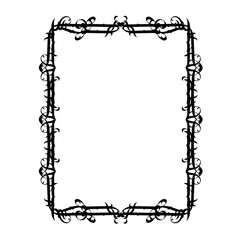Vintage decorative vector frame in Gothic style - elegant black vector frame on white background, EPS10,  middle ages, hallowen, Christmas.