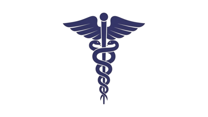 Medical symbol caduceus staff with wings and snake