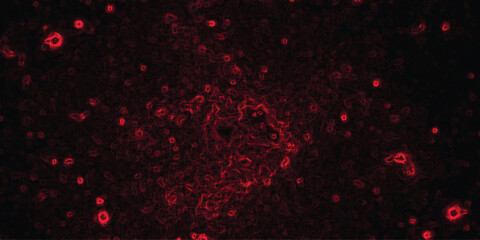 Abstract textured background with glowing red organic cellular structures and dark deep space nebula patterns © Arthur Vinsmoke