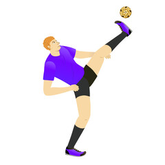 Sepak Takraw player cartoon character isolated on white background.
