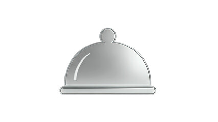 Obraz premium Silver Cloche Icon on White Background