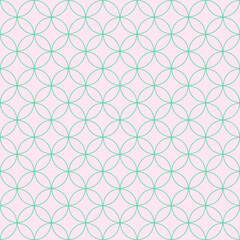 Geometric Background, Seamless Pink and Green texture, Shippo Pattern