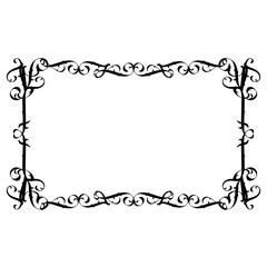 Vintage decorative  frame in Gothic style - elegant black frame on white background, JPG, 300 DPI , north runes frame, middle ages, hallowen