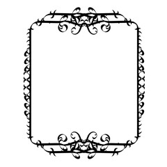 Vintage decorative  frame in Gothic style - elegant black frame on white background, JPG, 300 DPI , north runes frame, middle ages, hallowen