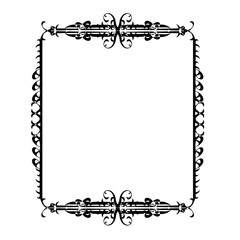 Vintage decorative  frame in Gothic style - elegant black frame on white background, JPG, 300 DPI , north runes frame, middle ages, hallowen