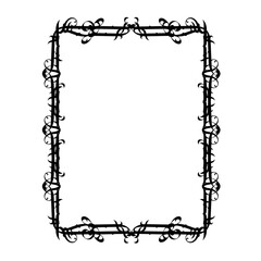 Vintage decorative  frame in Gothic style - elegant black frame on white background, JPG, 300 DPI , north runes frame, middle ages, hallowen