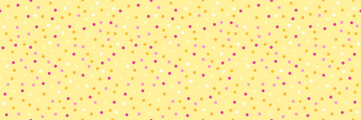 Party dots Celebration Confetti, Yellow Seamless pattern