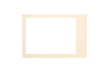 A vintage slide mount isolated on a black background, with the center showing void space