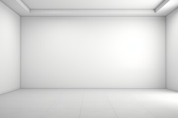 Empty minimalist room with white walls and clean tiles ready for interior design or decoration ideas