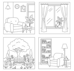 Obraz premium Stress relief: Coloring pages for kids and teens