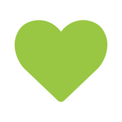 Green heart symbol on white background