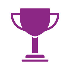 Purple trophy icon representing achievement and success