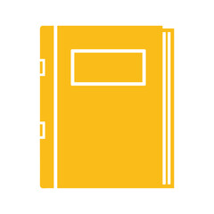 Simple yellow book icon with white outline