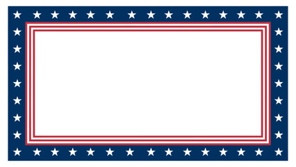 Patriotic Vector Frame Design with Stars and Stripes Border for USA-Themed Announcements, Presentations, Invitations, Posters, and Universal Celebration Graphics