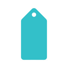 Simple blue gift tag on white background