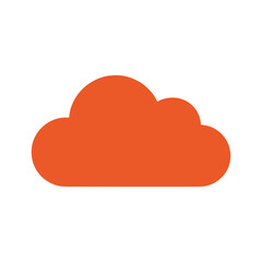 Simple orange cloud icon on white background
