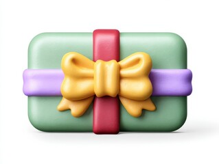 3D icon of a gift on a white background.