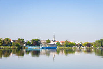 Panorama of Tulln an der Donau with waterfront and town skyline