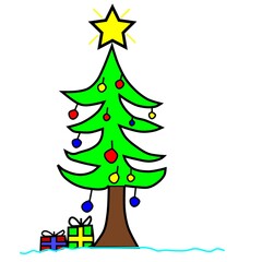christmas tree with gifts