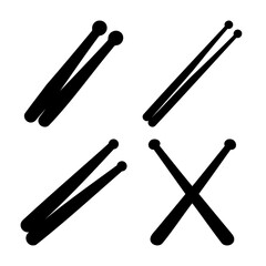 Stylized drumstick vector icons musical percussion symbols