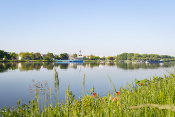 Panorama of Tulln an der Donau with waterfront and town skyline