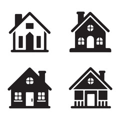 Compact house symbol designed for real estate and housing concepts