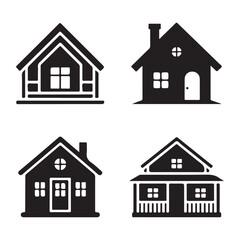 Residential house icon representing security and comfortable living