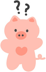 Curious Animal Character with Questioning Expression Hand Drawn Illustration