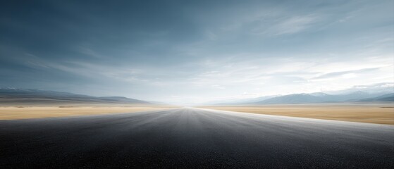 empty road across wide plains, travel freedom and journey concept
