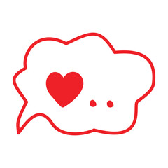 Messages with doodle hearts. White background.