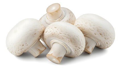 Fresh white mushrooms cluster