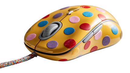 Colorful polka dot computer mouse
