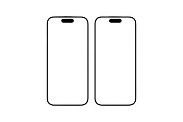 Modern Smartphone Outline Vector for UI UX Design