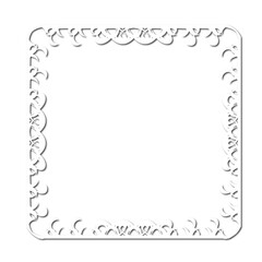 Vintage decorative  frame in Gothic style - elegant white frame on white background, JPG, 300 DPI , north runes frame, middle ages, hallowen, Christmas.