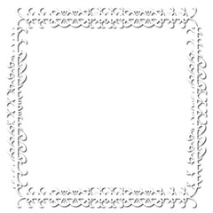 Vintage decorative  frame in Gothic style - elegant white frame on white background, JPG, 300 DPI , north runes frame, middle ages, hallowen, Christmas.