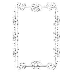 Vintage decorative  frame in Gothic style - elegant white frame on white background, JPG, 300 DPI , north runes frame, middle ages, hallowen, Christmas.