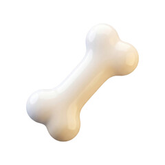 plastic 3d dog bone chew toy isolated on transparent.