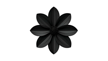 A monochromatic image showing a shaded, detailed, six-petaled flower with a dark background