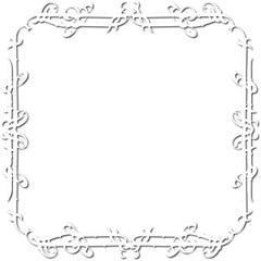 Vintage decorative frame in Gothic style - elegant white frame on transparent background, PNG, 300 DPI, middle ages, hallowen, Christmas.