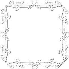Vintage decorative frame in Gothic style - elegant white frame on transparent background, PNG, 300 DPI, middle ages, hallowen, Christmas.