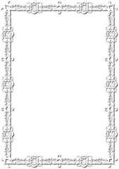 Vintage decorative frame in Gothic style - elegant white frame on transparent background, PNG, 300 DPI, middle ages, hallowen, Christmas.